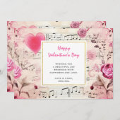 音符とバラヴィンテージデザイン シーズンカード (正面/裏面)