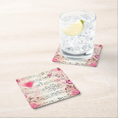 音符とバラヴィンテージデザイン スクエアペーパーコースター (インサイチュ)