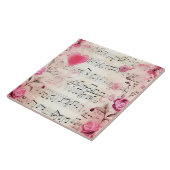 音符とバラヴィンテージデザイン タイル (側面)