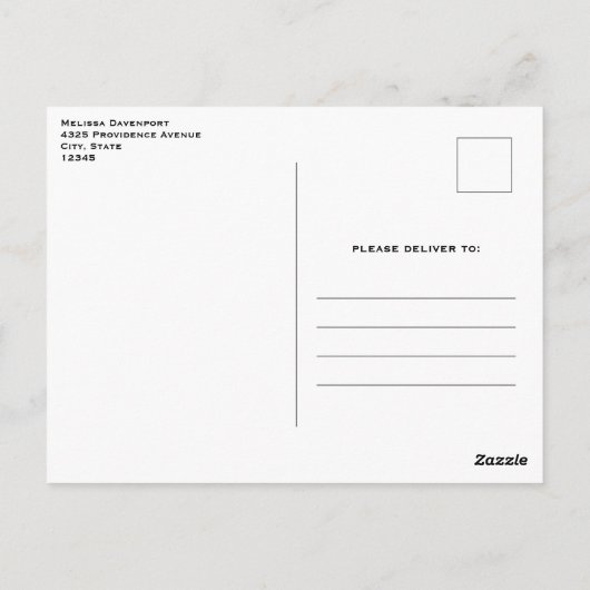 音符とバラヴィンテージデザイン ポストカード (裏面)