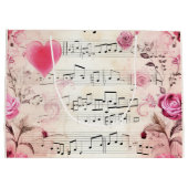 音符とバラヴィンテージデザイン ラージペーパーバッグ (裏面)