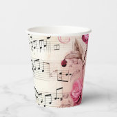 音符とバラヴィンテージデザイン 紙コップ (裏面)