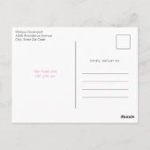 音符とバラヴィンテージ誕生日招待状 ポストカード (裏面)