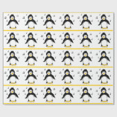 音符とペンギン ラッピングペーパー (フラット)
