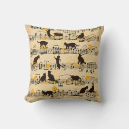 音符と子猫 クッション