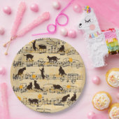 音符と子猫 ペーパープレート (パーティー)