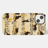 音符と子猫 iPhoneケース (裏面横)