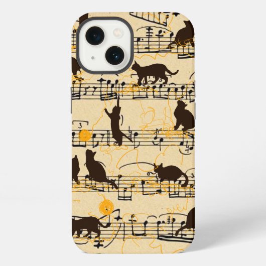 音符と子猫 iPhoneケース (裏面)