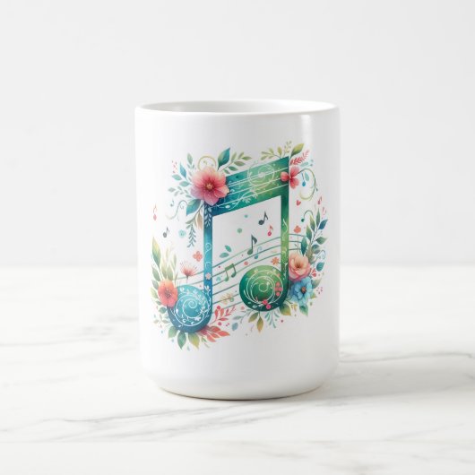音符と花 コーヒーマグカップ (中央)