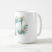 音符と花 コーヒーマグカップ (正面右)