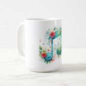 音符と花 コーヒーマグカップ (正面左)
