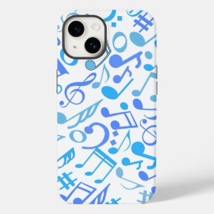 音符と記号パターンblue.b白 Case-Mate iPhone 14ケース