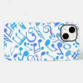 音符と記号パターンblue.b白 Case-Mate iPhoneケース (裏面 (横))