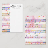 音符のカラフルミュージシャン ノートカード (正面/裏面)