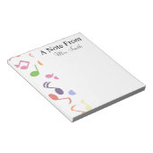 音符のカラフルミュージシャン ノートパッド (アングル)