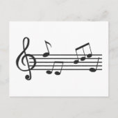 音符のクリップアート、ト音記号の落書き ポストカード (正面)