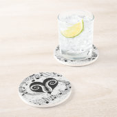 音符のハートおよびピアノ鍵 コースター (側面)