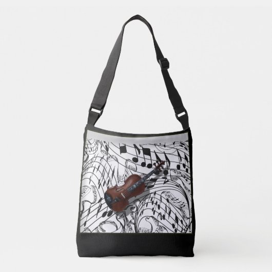 音符のバイオリン クロスボディバッグ (正面)
