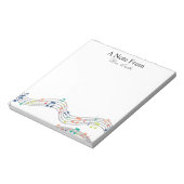 音符のパターカラフルンからお洒落の音 ノートパッド (回転)