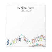 音符のパターカラフルンからお洒落の音 ノートパッド (正面)