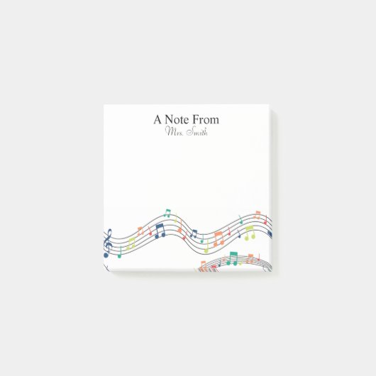 音符のパターカラフルンからお洒落の音 ポストイット (正面)