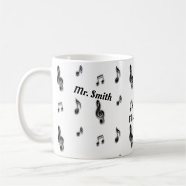 音符のパターン音楽先生ありがとう コーヒーマグカップ