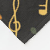 音符のパターン フリースブランケット (角)