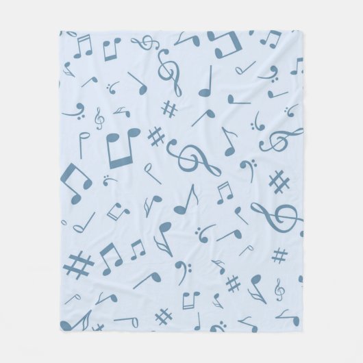 音符のパターン フリースブランケット (正面)