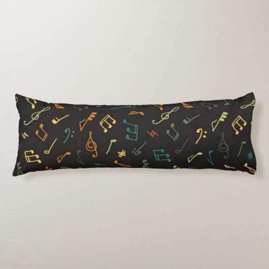音符のパターン ボディピロー (正面)