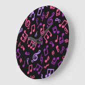 音符のパターン ラージ壁時計 (傾斜)