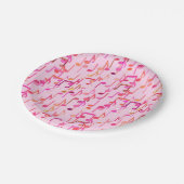 音符のプリント-数々のなピンク ペーパープレート (アングル)