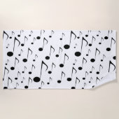音符の多く ビーチタオル (正面)