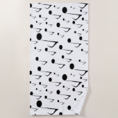 音符の多く ビーチタオル (正面)