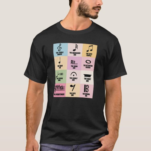 音符の定義 楽しい音符のシンボル Tシャツ (正面)