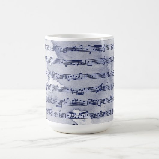 音符の水色 コーヒーマグカップ (中央)
