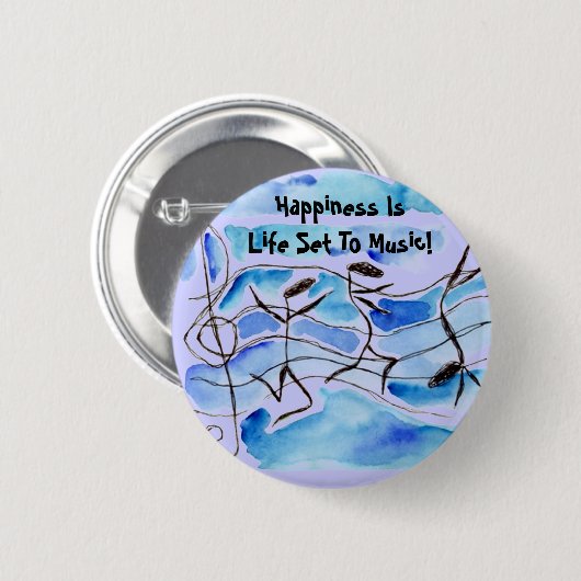 音符の生きている幸福は音楽に置かれる生命です! 缶バッジ (正面&裏面)