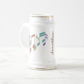 音符の線形多彩な卒業のカスタム ビールジョッキ (正面左)