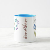 音符の線形多彩な卒業のカスタム マグカップ (中央)