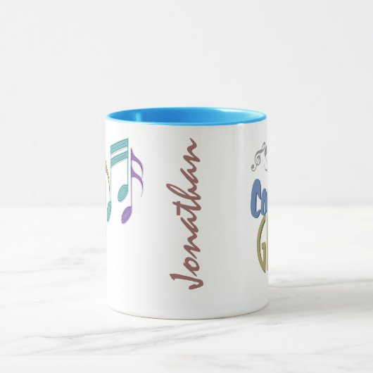 音符の線形多彩な卒業のカスタム マグカップ (中央)