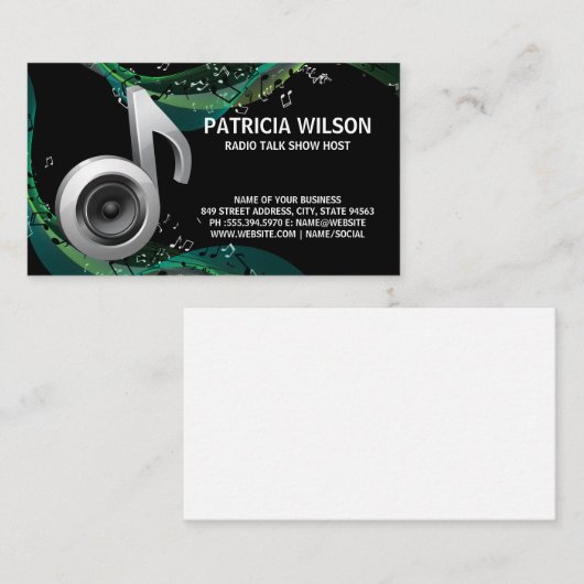 音符の背景 | サブウーファーの名刺 名刺 (正面/裏面)