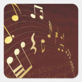 音符の背景 スクエアシール (正面)