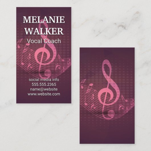 音符の背景 名刺 (正面/裏面)