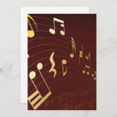 音符の背景 招待状 (正面/裏面)