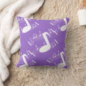 音符の装飾用クッションのラベンダー及び白 クッション (ブランケット)