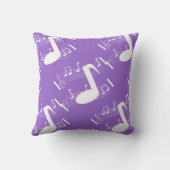 音符の装飾用クッションのラベンダー及び白 クッション (裏面)