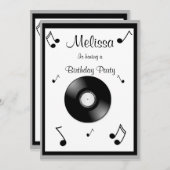 音符の誕生日の招待状 招待状 (正面/裏面)