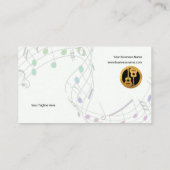 音符の音楽の先生を浮かべるシンプルな白 名刺 (裏面)