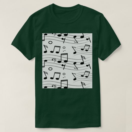 音符の音楽パターン Tシャツ (デザイン正面)