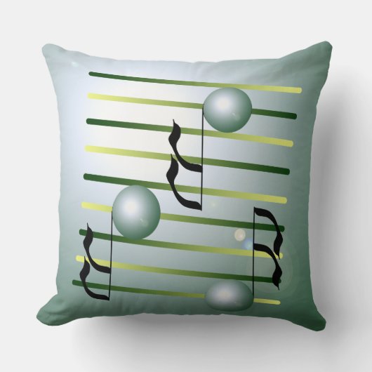 音符のMusico音楽テーマデザイナー枕 クッション (正面)