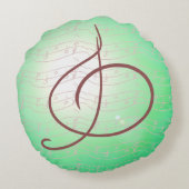 音符はターコイズ音楽ミュージシャンを置きます ラウンドクッション (裏面)